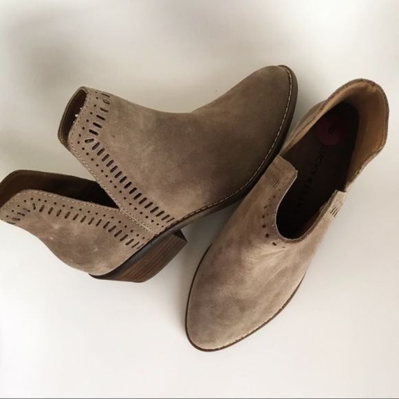 Lucky Brand Tan Leather Block Heel Ankle Boots Women’s Size 6 NWOT Fall Classic - Picture 5 of 7